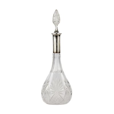 Crystal Decanter With a Silver Neck-WMV-1216958