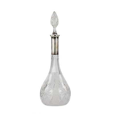 Crystal Decanter With a Silver Neck-WMV-1216958