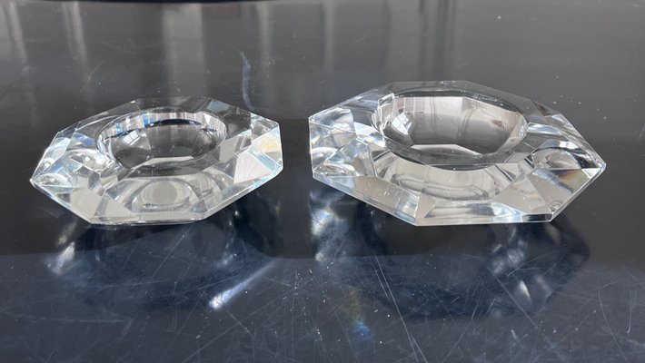 Crystal Diamond Ashtrays from Val Saint Lambert, 1970s, Set of 2-AVC-1452770