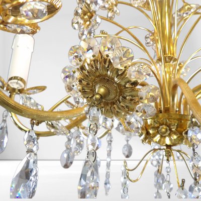 Crystal Flower Chandelier from Palwa, 1970s-QUV-2041037