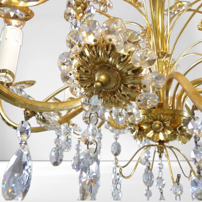 Crystal Flower Chandelier from Palwa, 1970s-QUV-2041037