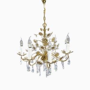 Crystal Flower Chandelier from Palwa, 1970s-QUV-2041037