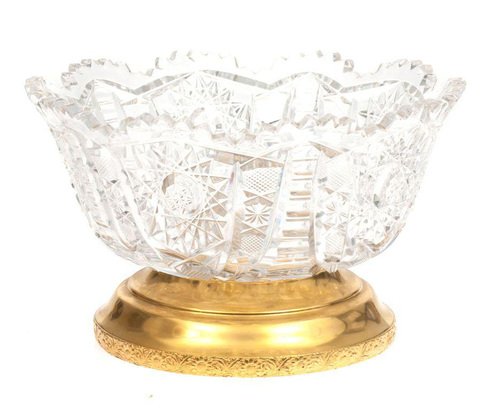 Crystal Fruit Bowl with Silver Finish