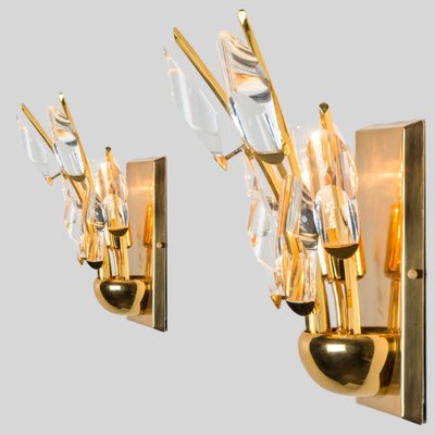 Crystal Gilded Brass Sconces from Stillkronen, 1975-VDW-1776410