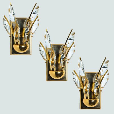 Crystal Gilded Brass Sconces from Stillkronen, 1975-VDW-1776410