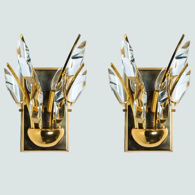 Crystal Gilded Brass Sconces from Stillkronen, 1975-VDW-1776410