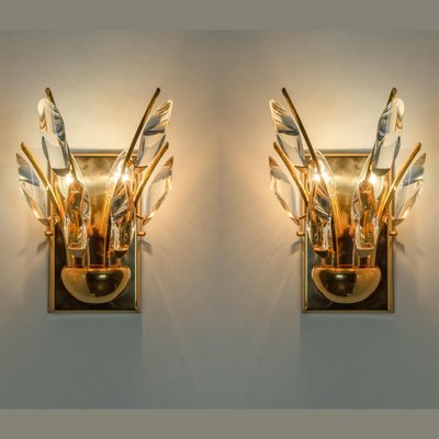 Crystal Gilded Brass Sconces from Stillkronen, 1975-VDW-1776410