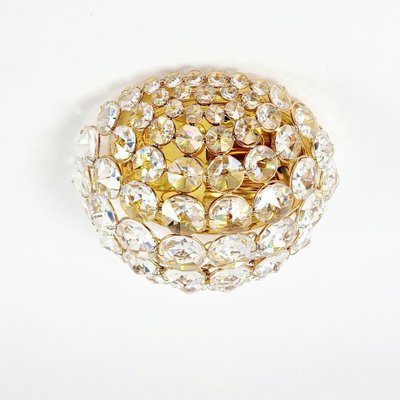 Crystal & Gilt Brass Flush Mount from Palwa, Germany, 1970s-BMM-1727812