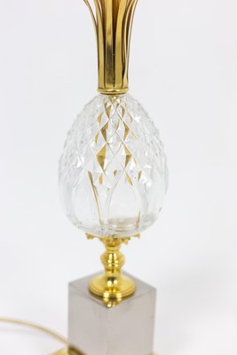 Crystal Gilt & Silvered Metal Pineapple Lamp, 1970s-CEJ-1151461