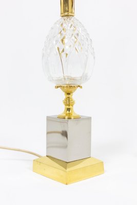 Crystal Gilt & Silvered Metal Pineapple Lamp, 1970s-CEJ-1151461