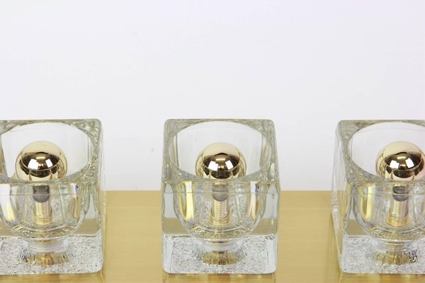 Crystal, Glass and Brass Wall Sconces from Peill & Putzler, Germany, Set of 2-UGR-1085963