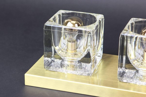 Crystal, Glass and Brass Wall Sconces from Peill & Putzler, Germany, Set of 2-UGR-1085963