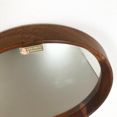 Crystal Glass and Oak Wood Mirror from Luxus Vittsjö, 1960s-QZ-1158056