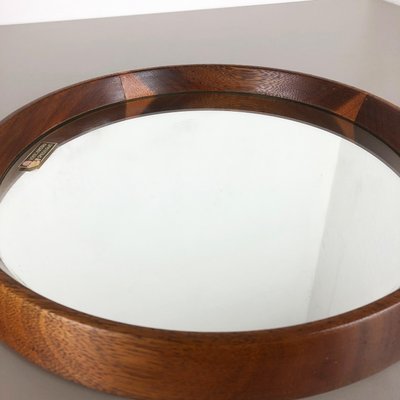 Crystal Glass and Oak Wood Mirror from Luxus Vittsjö, 1960s-QZ-1158056