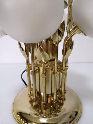 Crystal Glass & Brass Apple Table Lamp, 1970s-JJT-888701