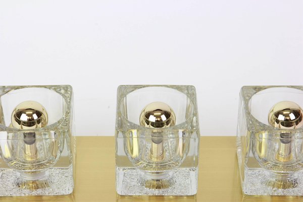 Crystal Glass Brass Wall Sconces by Peill & Putzler, Germany, Set of 2-UGR-1085434