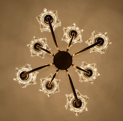 Crystal Glass Chandelier from Peill & Putzler, Germany, 1970s-VDW-1350712