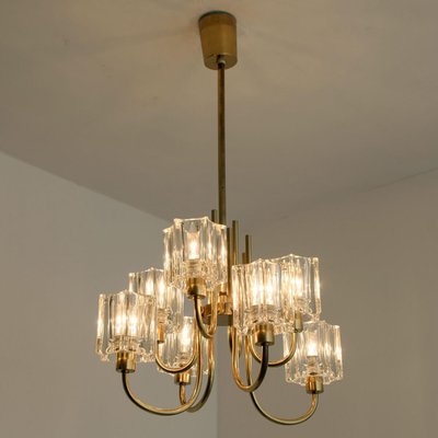 Crystal Glass Chandelier from Peill & Putzler, Germany, 1970s-VDW-1350712