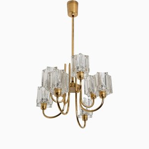 Crystal Glass Chandelier from Peill & Putzler, Germany, 1970s-VDW-1350712