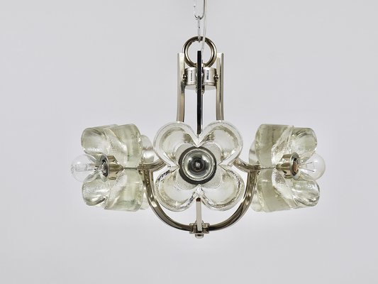 Crystal Glass Flower Pendant attributed to Sische, Germany, 1970s-MWV-1812369