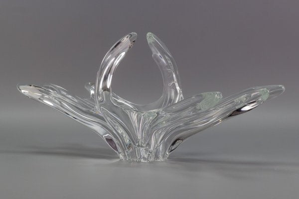 Crystal Glass Fruit Bowl or Centerpiece from Art Vannes, France, 1960s-KEG-1010631