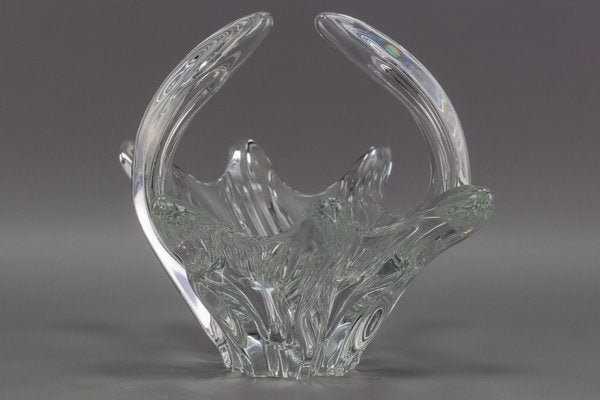 Crystal Glass Fruit Bowl or Centerpiece from Art Vannes, France, 1960s-KEG-1010631