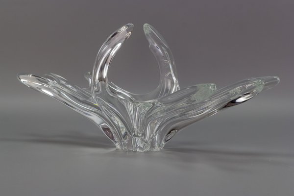 Crystal Glass Fruit Bowl or Centerpiece from Art Vannes, France, 1960s-KEG-1010631