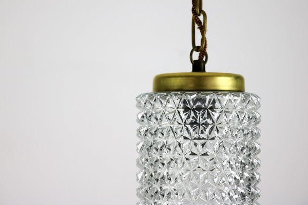 Crystal Glass Pendant Lamp, 1960s-HGJ-713575