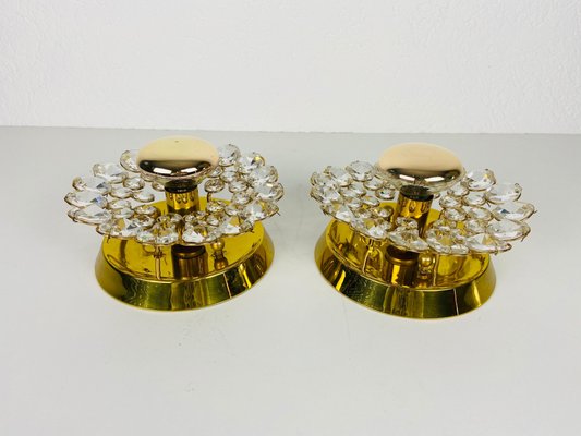 Crystal Glass Sconces from Palwa, Germany, 1960s, Set of 2-PUK-931380