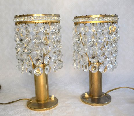 Crystal Glass Table Lamps from Bakalowits & Söhne, 1960s, Set of 2-VA-1789228