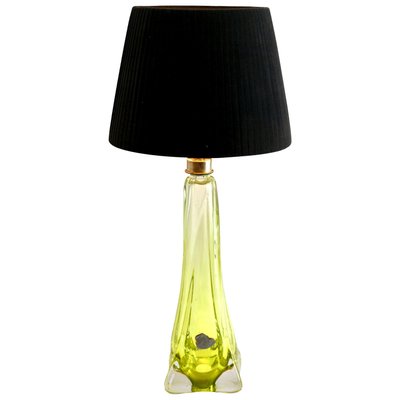 Crystal Glass Twisted Light Table Lamp from Val Saint Lambert, 1950s-MJY-1149002