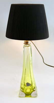 Crystal Glass Twisted Light Table Lamp from Val Saint Lambert, 1950s-MJY-1149002