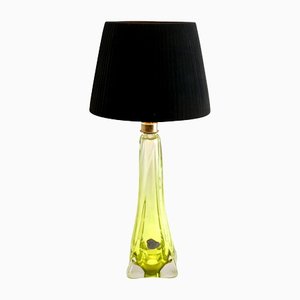 Crystal Glass Twisted Light Table Lamp from Val Saint Lambert, 1950s-MJY-1149002