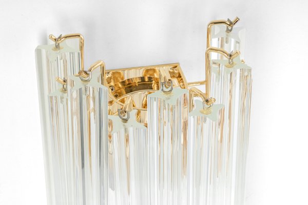 Crystal Glass Wall Lights in the style of Venini Italy, 1980s-UGR-1367640