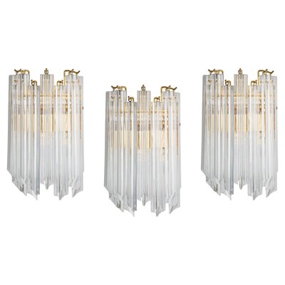 Crystal Glass Wall Lights in the style of Venini Italy, 1980s-UGR-1367640