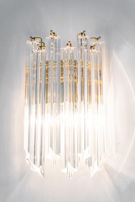 Crystal Glass Wall Lights in the style of Venini Italy, 1980s-UGR-1367640