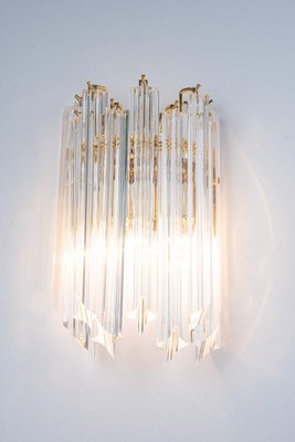 Crystal Glass Wall Lights in the style of Venini Italy, 1980s-UGR-1367640