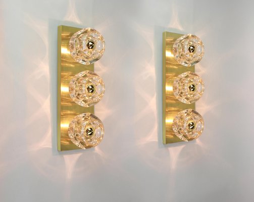 Crystal Glass Wall Sconces by Gaetano Sciolari for Peill & Putzler, Set of 2-UGR-1085743