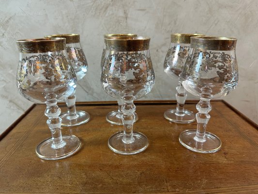 Crystal Glasses, 1950, Set of 6-BFK-2035357