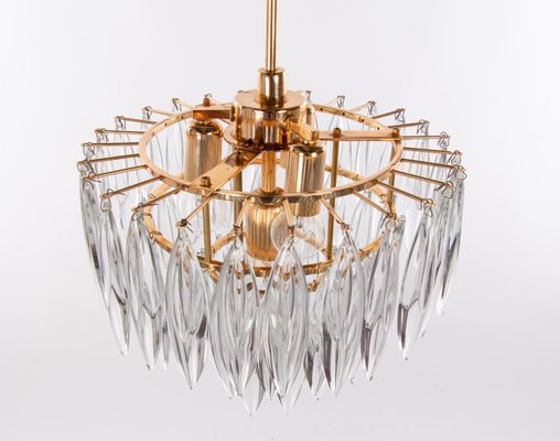 Crystal & Gold Plated Chandelier from Lobmeyr / Bakalowits & Sons, 1960s-DEK-953196