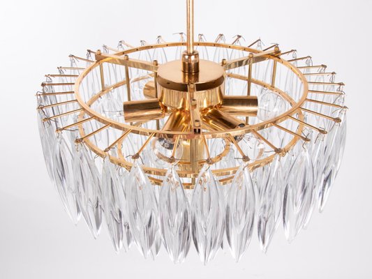 Crystal & Gold Plated Chandelier from Lobmeyr / Bakalowits, Vienna, 1960s-DEK-950393