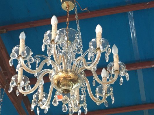 Crystal Hand-Cut 8-Light Chandelier, 1960s-WQQ-627580