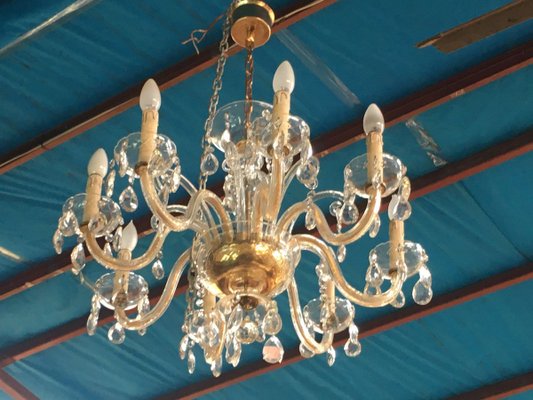 Crystal Hand-Cut 8-Light Chandelier, 1960s-WQQ-627580