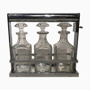 Crystal Liquor Bottle Set by Jacques Adnet for Baccarat, Set of 4-NJJ-955166