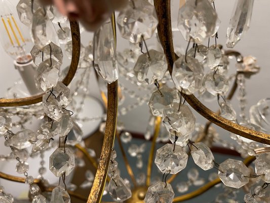 Crystal Macaroni Rose Chandelier, 1950s-JJC-1801295