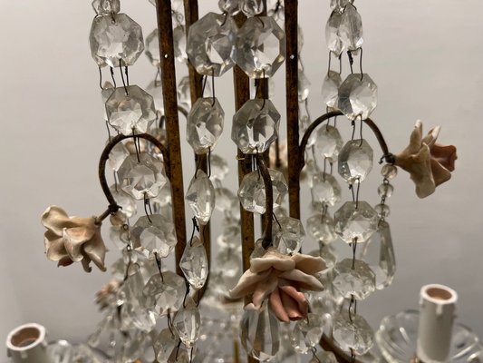 Crystal Macaroni Rose Chandelier, 1950s-JJC-1801295