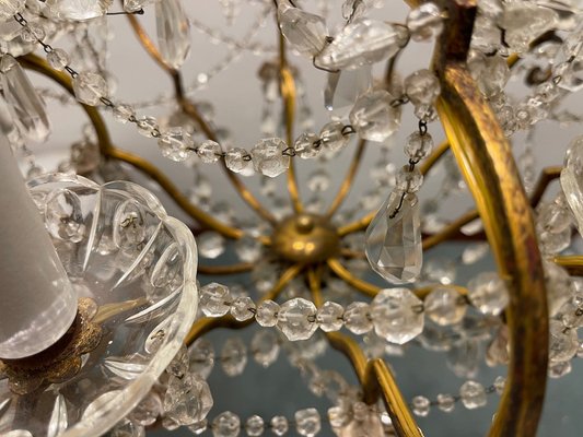 Crystal Macaroni Rose Chandelier, 1950s-JJC-1801295