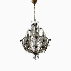 Crystal Macaroni Rose Chandelier, 1950s-JJC-1801295