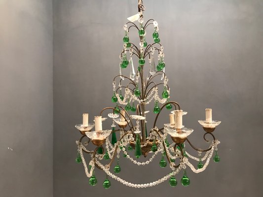 Crystal & Murano Glass Chandelier, 1950s-JJC-574861