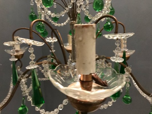 Crystal & Murano Glass Chandelier, 1950s-JJC-574861